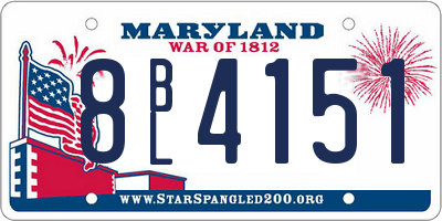 MD license plate 8BL4151