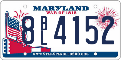 MD license plate 8BL4152