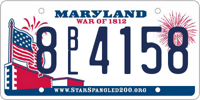 MD license plate 8BL4158