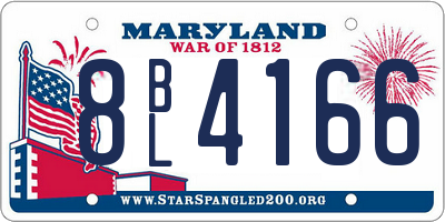 MD license plate 8BL4166
