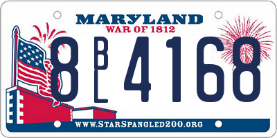 MD license plate 8BL4168