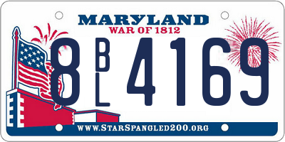 MD license plate 8BL4169