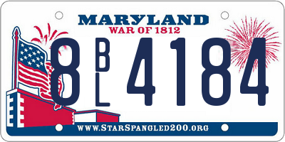 MD license plate 8BL4184