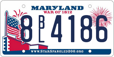 MD license plate 8BL4186