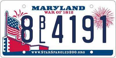 MD license plate 8BL4191