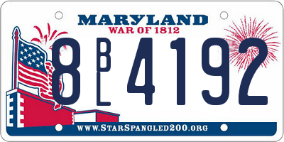 MD license plate 8BL4192
