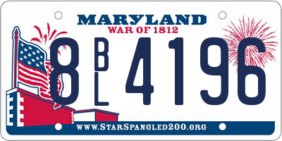 MD license plate 8BL4196