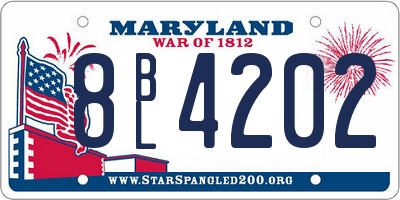 MD license plate 8BL4202