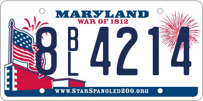 MD license plate 8BL4214