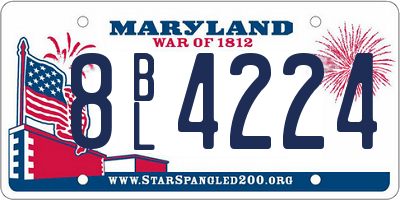 MD license plate 8BL4224