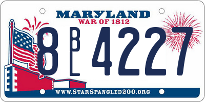 MD license plate 8BL4227