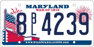 MD license plate 8BL4239