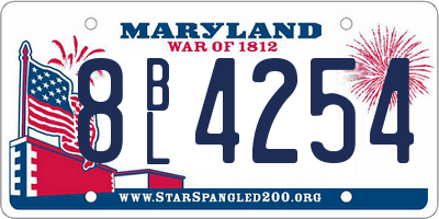 MD license plate 8BL4254