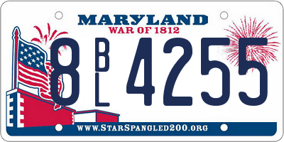 MD license plate 8BL4255