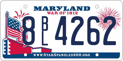 MD license plate 8BL4262