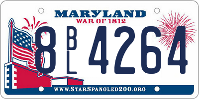 MD license plate 8BL4264