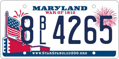 MD license plate 8BL4265