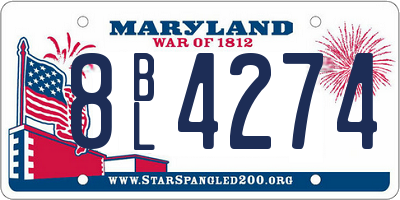 MD license plate 8BL4274