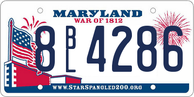 MD license plate 8BL4286