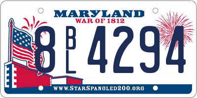 MD license plate 8BL4294