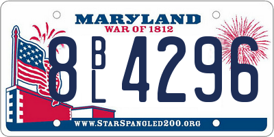 MD license plate 8BL4296