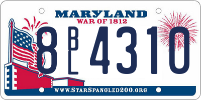 MD license plate 8BL4310