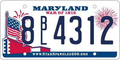 MD license plate 8BL4312