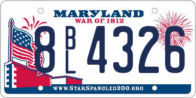 MD license plate 8BL4326
