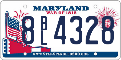 MD license plate 8BL4328