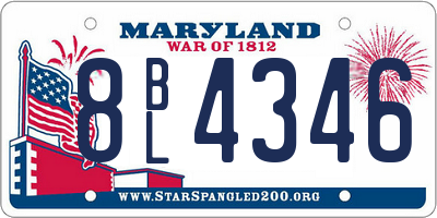 MD license plate 8BL4346