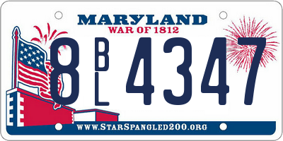 MD license plate 8BL4347