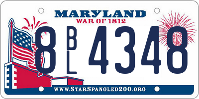 MD license plate 8BL4348