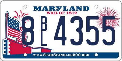 MD license plate 8BL4355
