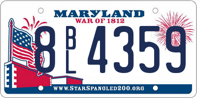 MD license plate 8BL4359