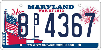 MD license plate 8BL4367