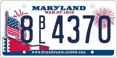 MD license plate 8BL4370