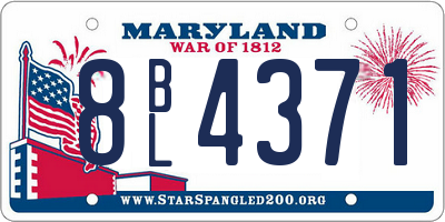 MD license plate 8BL4371
