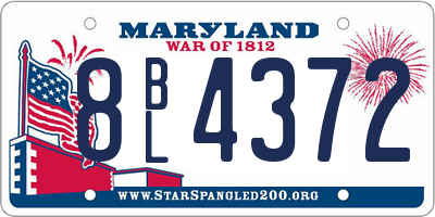 MD license plate 8BL4372