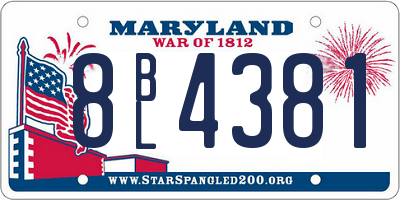 MD license plate 8BL4381