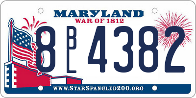 MD license plate 8BL4382