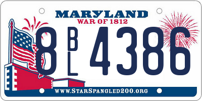 MD license plate 8BL4386