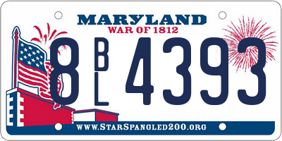MD license plate 8BL4393