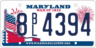 MD license plate 8BL4394