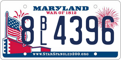 MD license plate 8BL4396