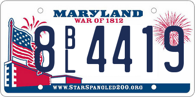 MD license plate 8BL4419