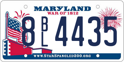 MD license plate 8BL4435