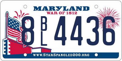 MD license plate 8BL4436