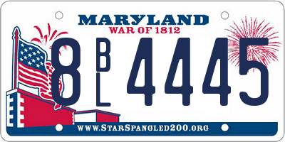 MD license plate 8BL4445