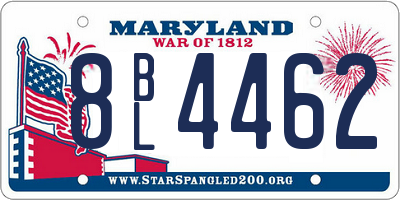 MD license plate 8BL4462