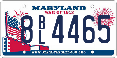MD license plate 8BL4465